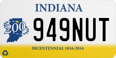 IN license plate 949NUT