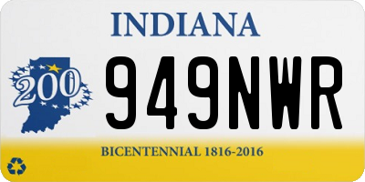 IN license plate 949NWR