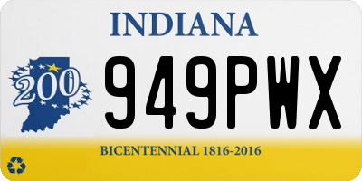 IN license plate 949PWX