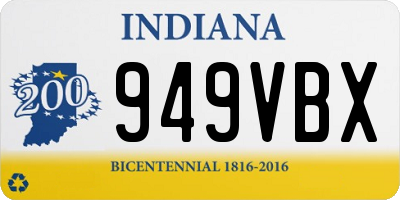 IN license plate 949VBX