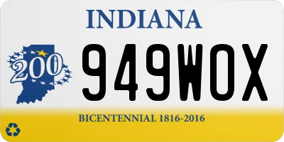 IN license plate 949WOX