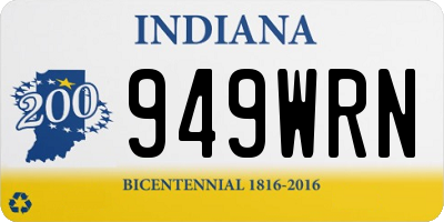 IN license plate 949WRN