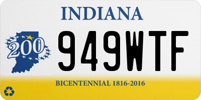 IN license plate 949WTF