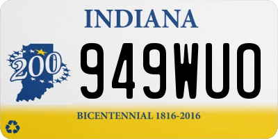 IN license plate 949WUO