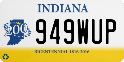 IN license plate 949WUP