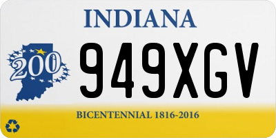 IN license plate 949XGV