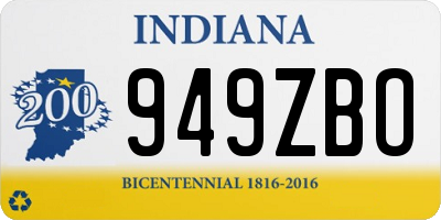 IN license plate 949ZBO