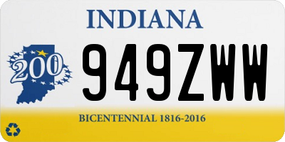 IN license plate 949ZWW