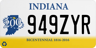 IN license plate 949ZYR