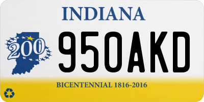 IN license plate 950AKD