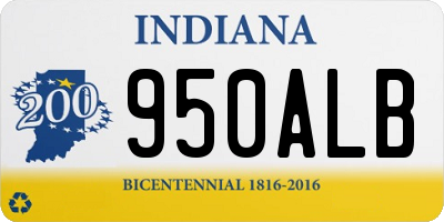 IN license plate 950ALB