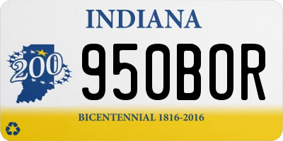 IN license plate 950BOR