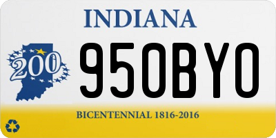 IN license plate 950BYO