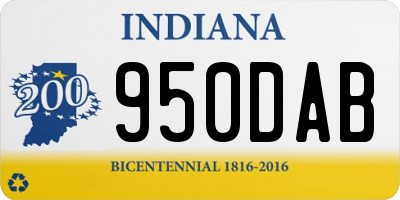 IN license plate 950DAB