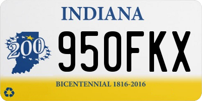 IN license plate 950FKX