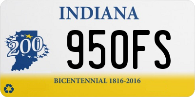 IN license plate 950FS