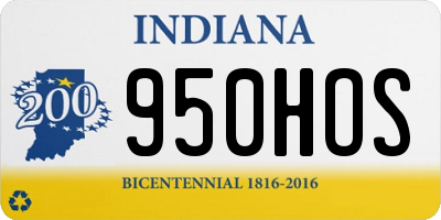 IN license plate 950HOS