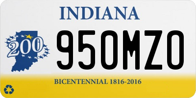IN license plate 950MZO