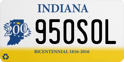IN license plate 950SOL