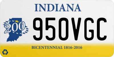 IN license plate 950VGC