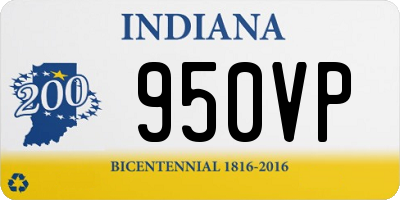 IN license plate 950VP