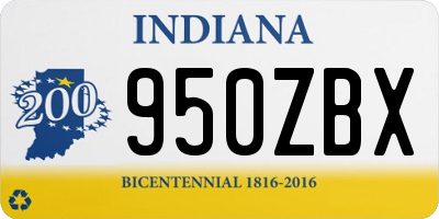 IN license plate 950ZBX