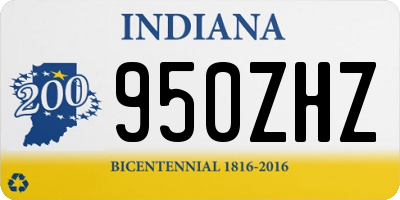 IN license plate 950ZHZ