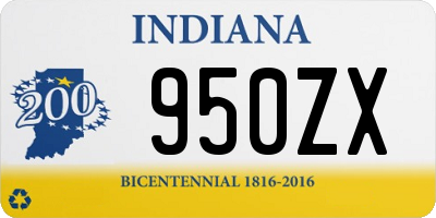 IN license plate 950ZX