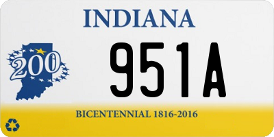 IN license plate 951A