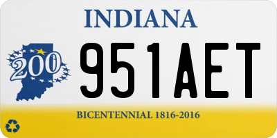 IN license plate 951AET