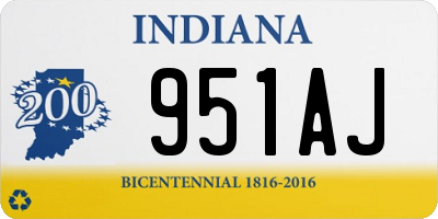 IN license plate 951AJ