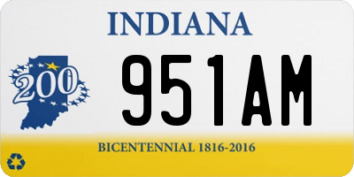 IN license plate 951AM