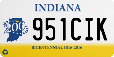 IN license plate 951CIK