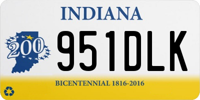 IN license plate 951DLK