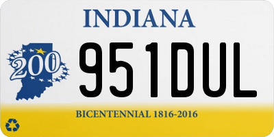 IN license plate 951DUL