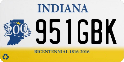 IN license plate 951GBK