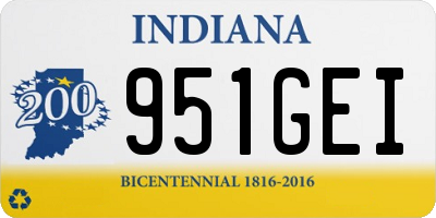 IN license plate 951GEI
