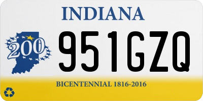 IN license plate 951GZQ