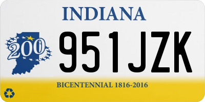 IN license plate 951JZK