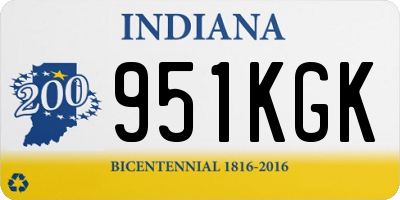 IN license plate 951KGK