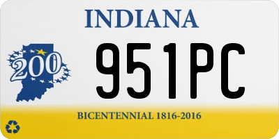 IN license plate 951PC