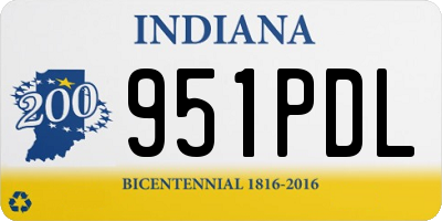 IN license plate 951PDL