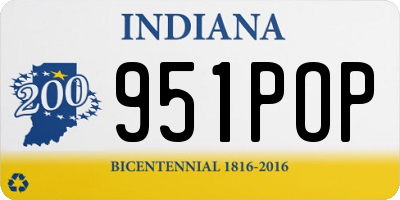 IN license plate 951POP