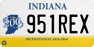 IN license plate 951REX