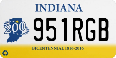 IN license plate 951RGB