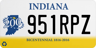 IN license plate 951RPZ
