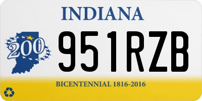 IN license plate 951RZB