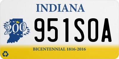 IN license plate 951SOA