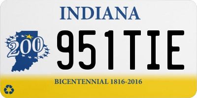 IN license plate 951TIE