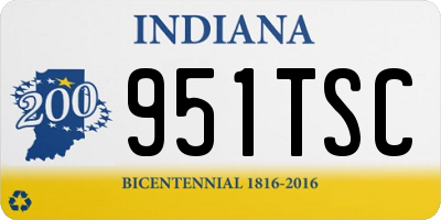 IN license plate 951TSC